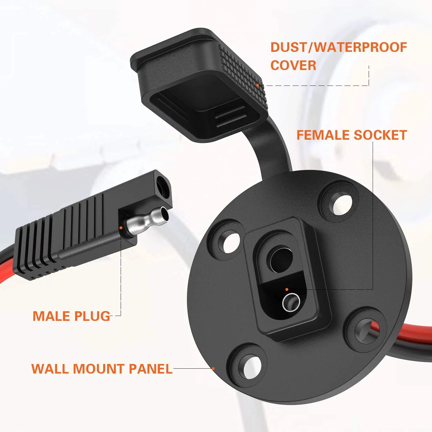 SAE Power Socket Sidewall Port Connector