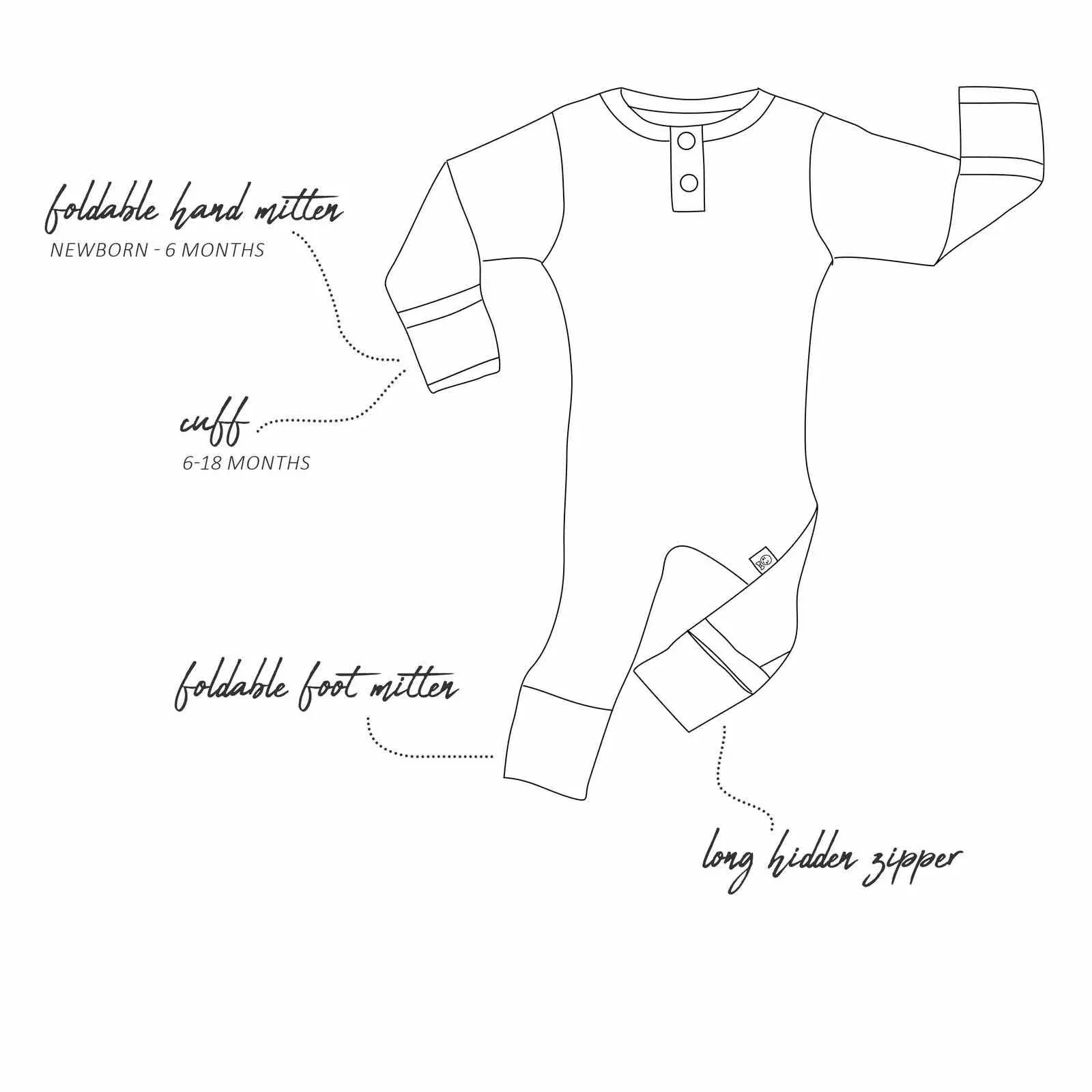 Snuggle Hunny - Organic Baby Growsuit - Cockatoo