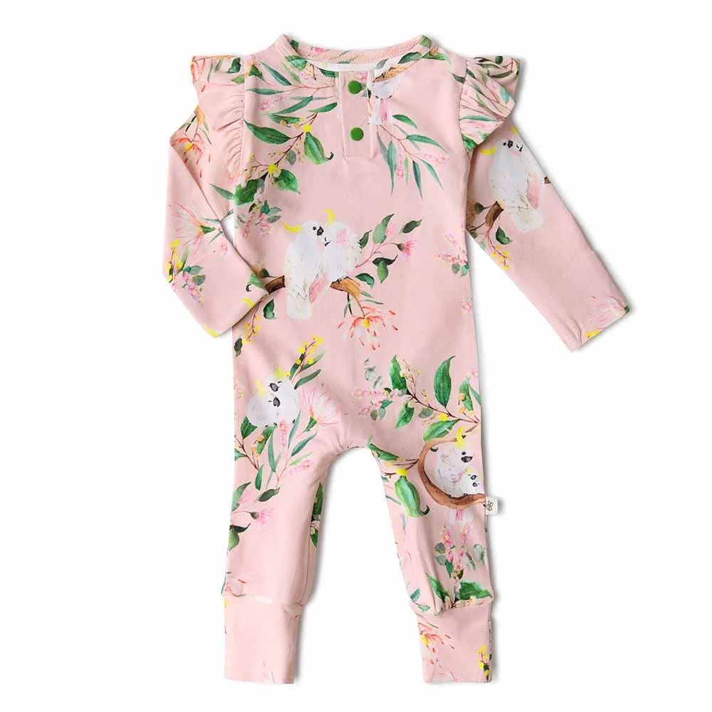 Snuggle Hunny - Organic Baby Growsuit - Cockatoo