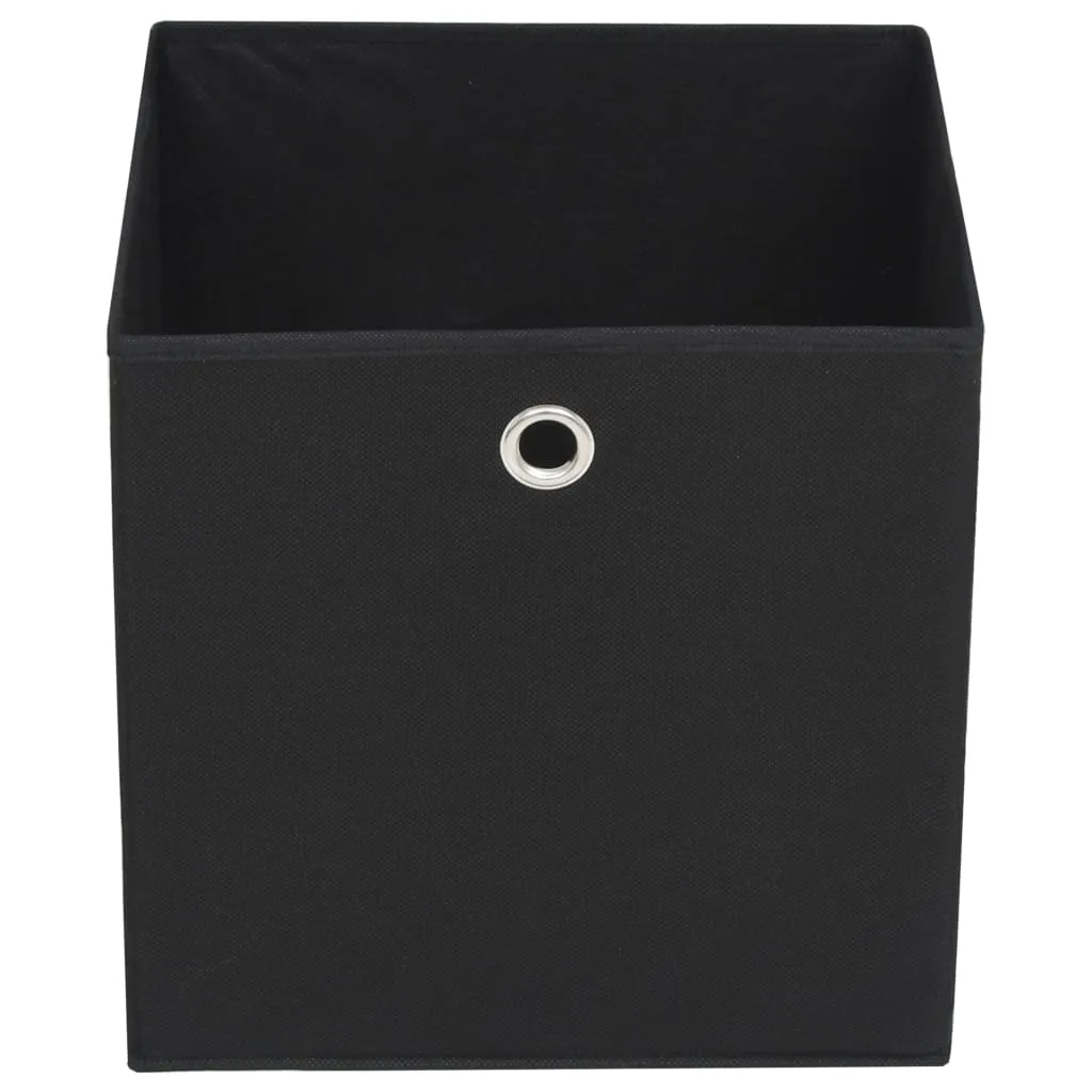 Storage Boxes 10 pcs Non-woven Fabric 28x28x28 cm Black