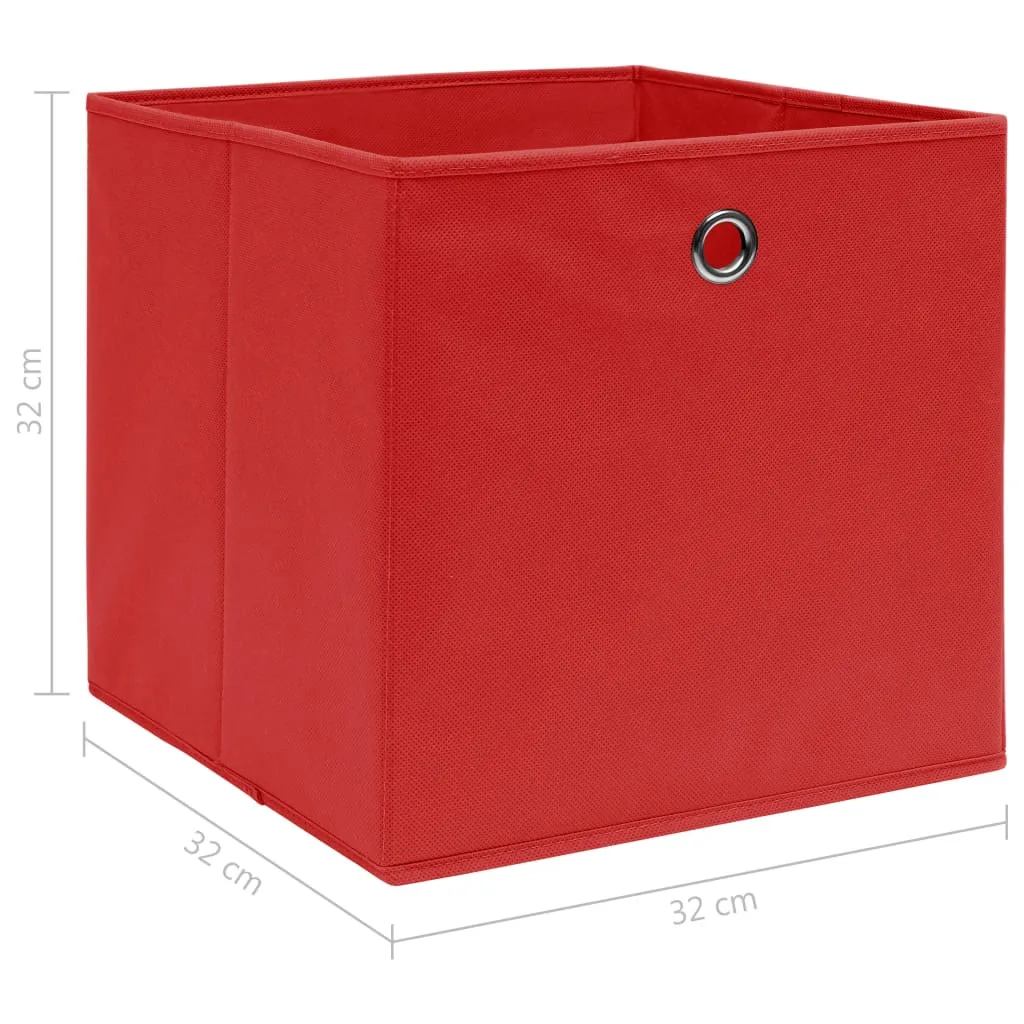 Storage Boxes 10 pcs Red 32x32x32 cm Fabric