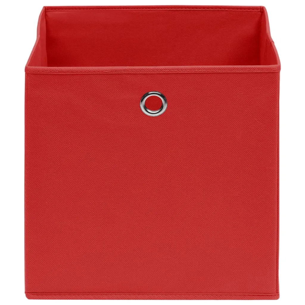 Storage Boxes 10 pcs Red 32x32x32 cm Fabric