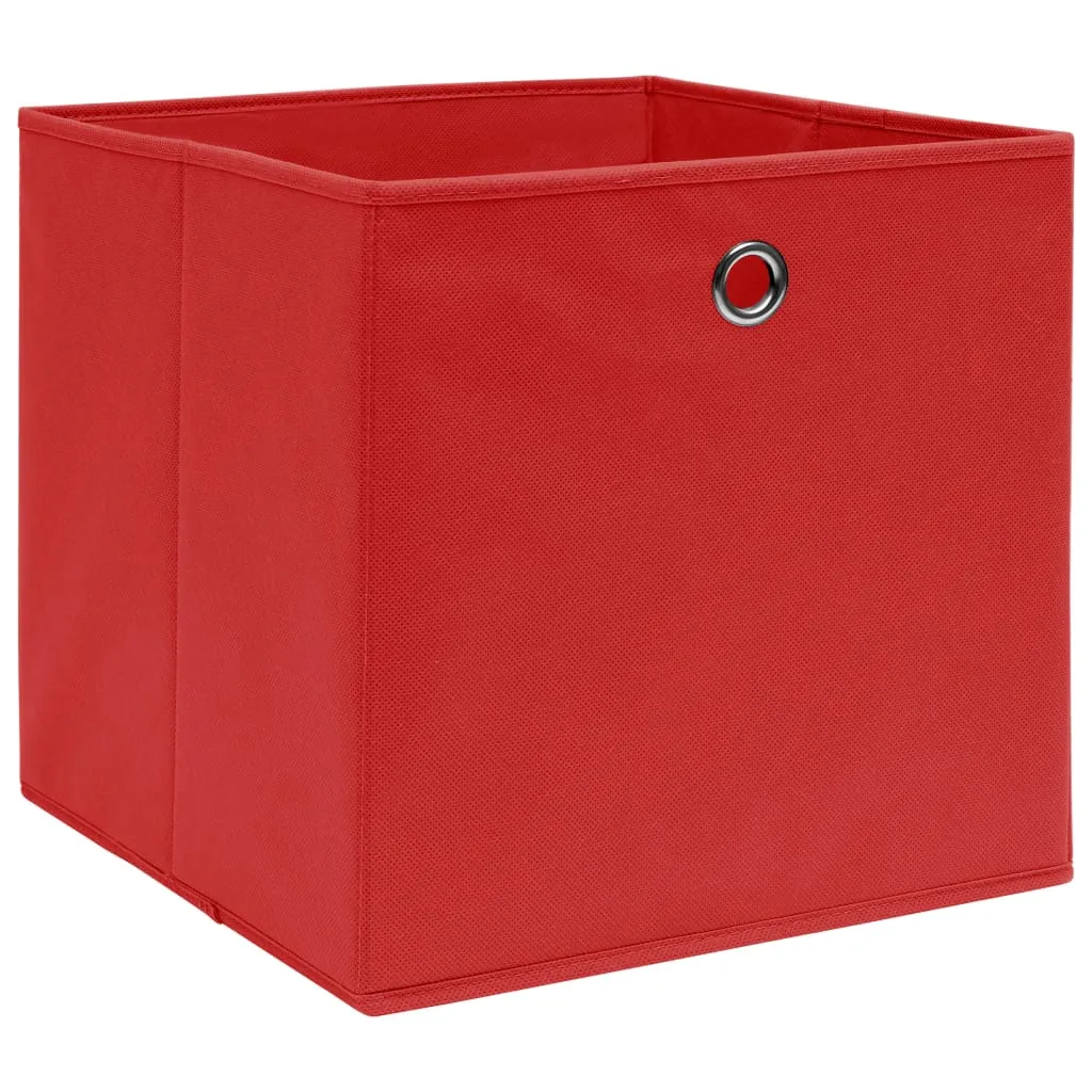 Storage Boxes 10 pcs Red 32x32x32 cm Fabric