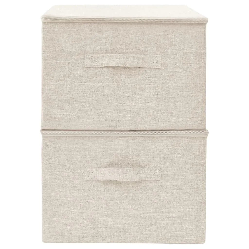 Storage Boxes 2 pcs  Fabric 43x34x23 cm Cream