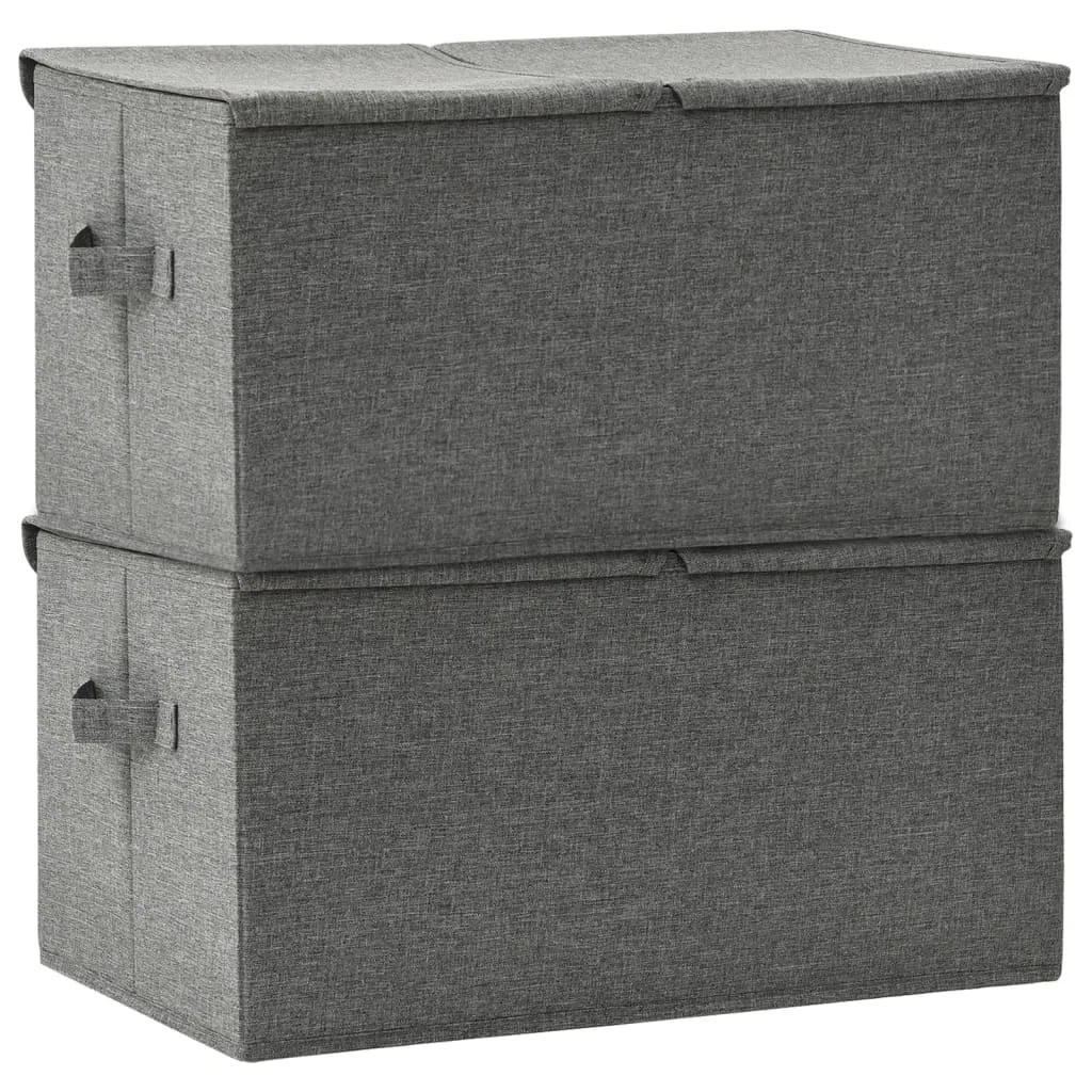 Storage Boxes 2 pcs Fabric 50x30x25 cm Anthracite