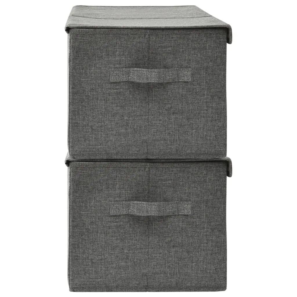 Storage Boxes 2 pcs Fabric 50x30x25 cm Anthracite