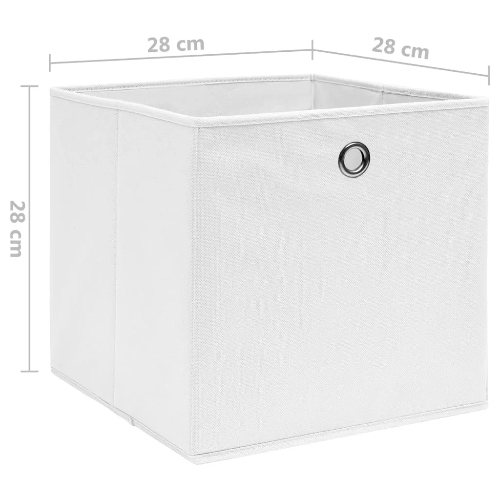 Storage Boxes 4 pcs Non-woven Fabric 28x28x28 cm White