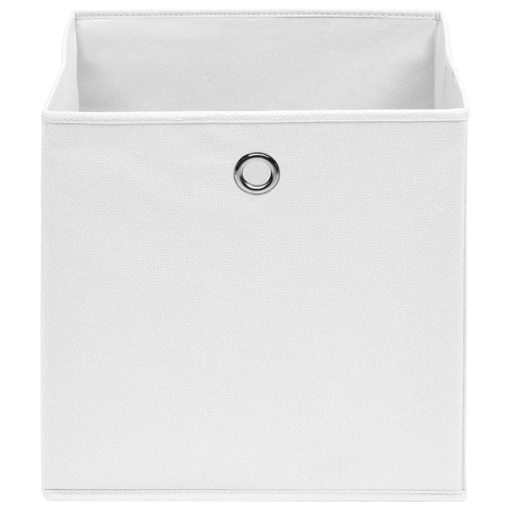 Storage Boxes 4 pcs Non-woven Fabric 28x28x28 cm White