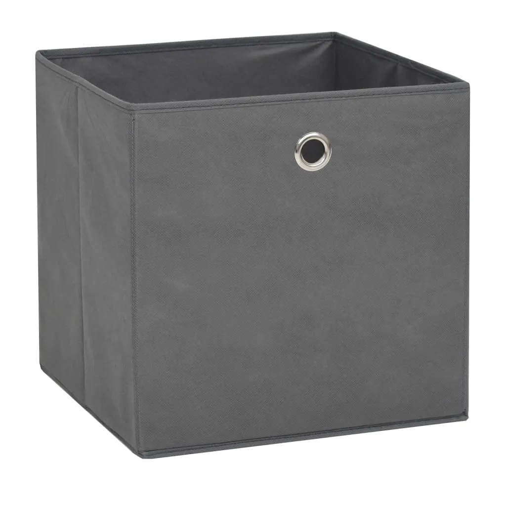 Storage Boxes 4 pcs Non-woven Fabric 32x32x32 cm Grey