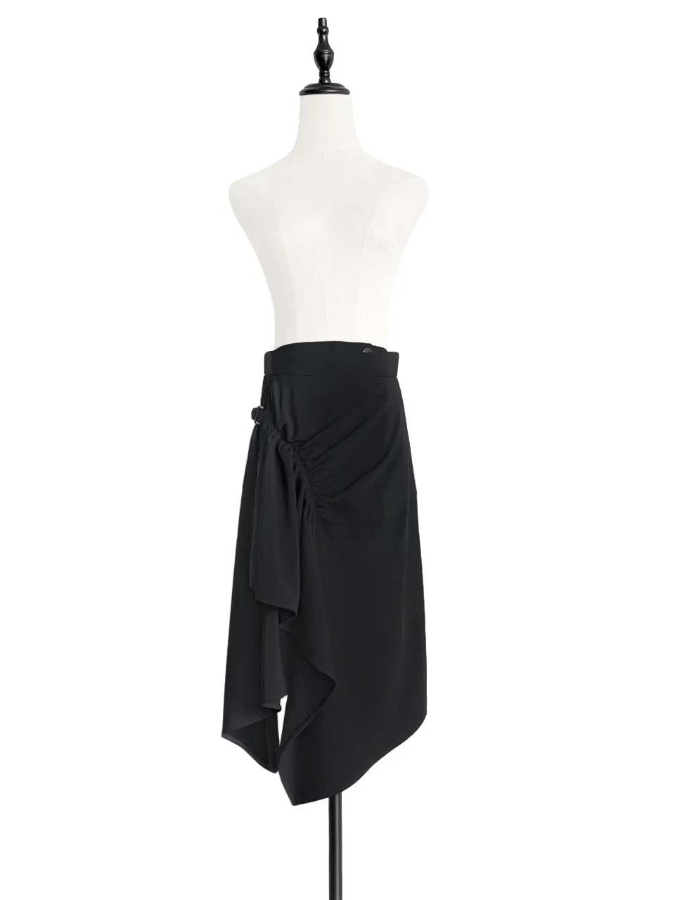 Surprise Sale! Black Ruched Handkerchief Hem Skirt