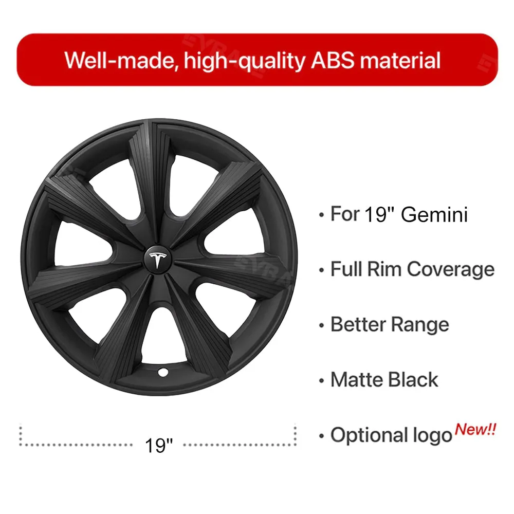 Tesla Model Y Wheel Covers 19Inch Blade Style Hubcaps ABS Wheel Rim Cover Replacement