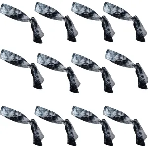 Tie-Dye Black Tie Headbands - 12 Pack