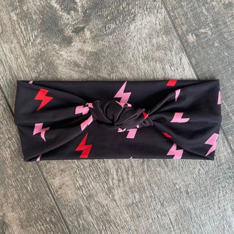 Valentine Lightning Bolts | Adjustable Knotted Headband