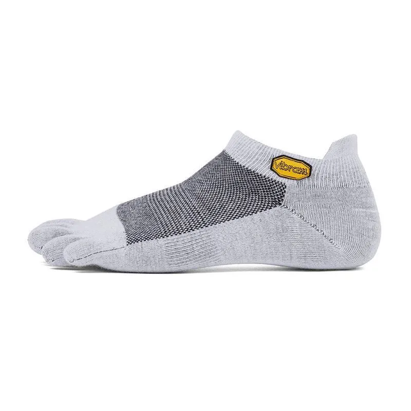 Vibram Athletic No Show Five Fingers Performance Toe Socks - Light Grey