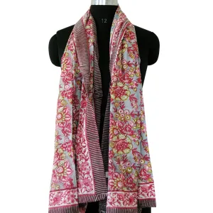 Wholesale Lot Floral Printed Women Scarf Cotton Stole Sarong - CraftJaipur