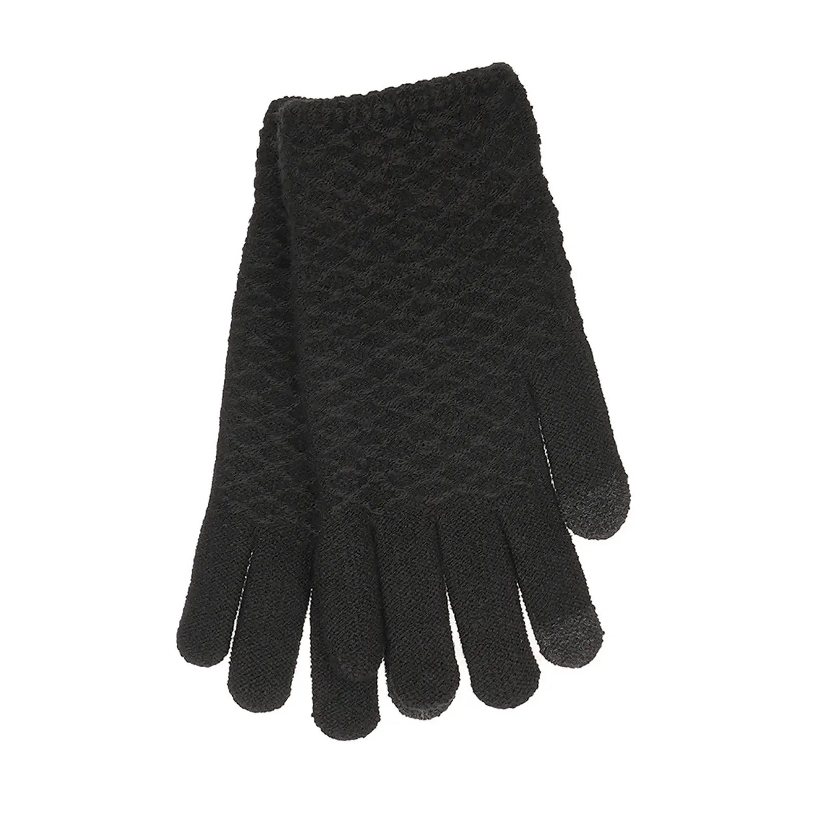 Womens Textured Touch Screen Gloves Soft Knit One Size