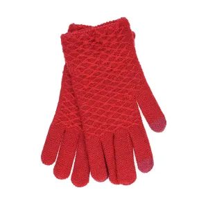 Womens Textured Touch Screen Gloves Soft Knit One Size